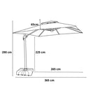 [MEGA PROMOÇÃO] Ombrelone Parnaso Guarda Sol Gold Led Alumínio 3,0 x 3,0 C/ Base em 100 L
